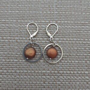 Sterling Silver Brown Pearl Cute Design Earrings A1676